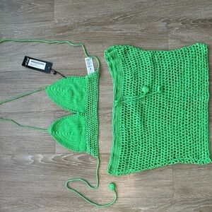 Green Crochet Bikini Set